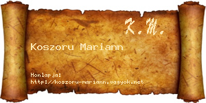 Koszoru Mariann névjegykártya